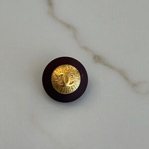Chanel Dark Plum Dome Button w/ Gold Textured CC Center Button